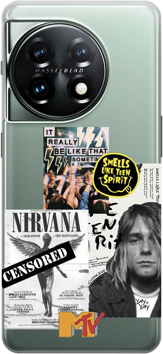 

Силиконовый чехол на OnePlus 11 с 3D принтом "Nirvana" прозрачный, Прозрачный;белый, 159477