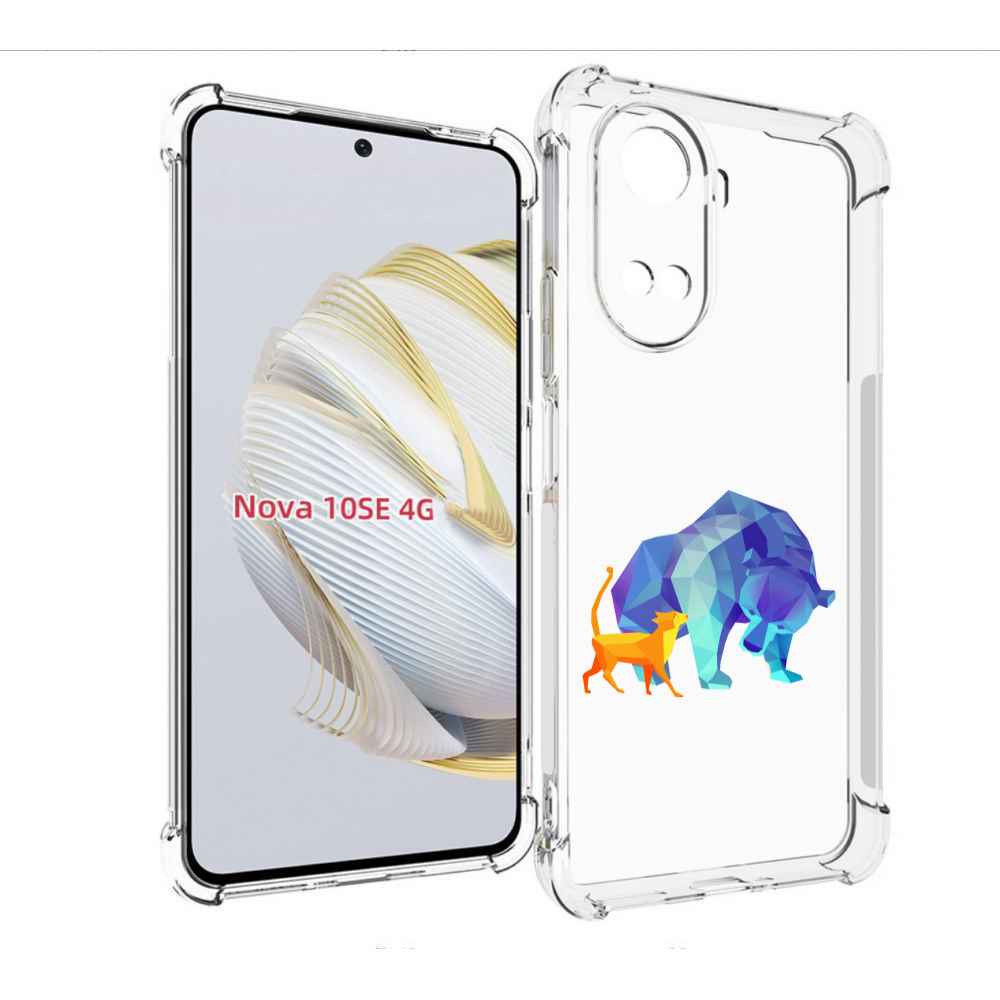 

Чехол MyPads Кот-и-медведь для Huawei Nova 10 SE, Прозрачный, Tocco