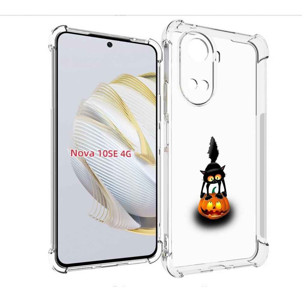 

Чехол MyPads Котик с тыквой для Huawei Nova 10 SE, Прозрачный, Tocco
