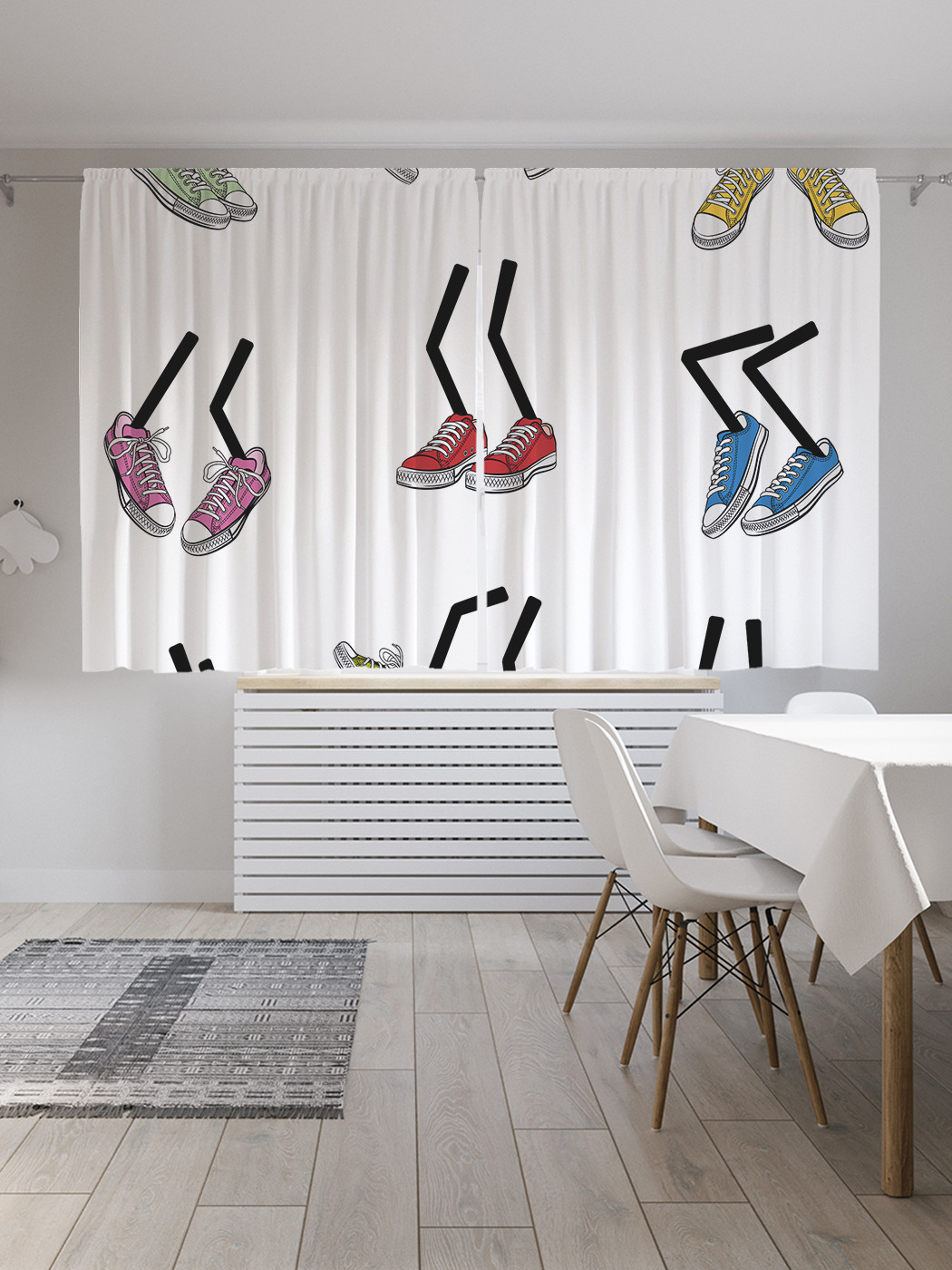 

Шторы с фотопечатью JoyArty "Веселые ножки" из сатена, 290х180 см