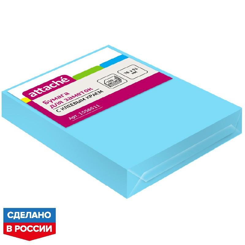 

Стикеры Attache 1556511-5 с кл. краем 76х51, неон, голубой, 100 л., 5 штук