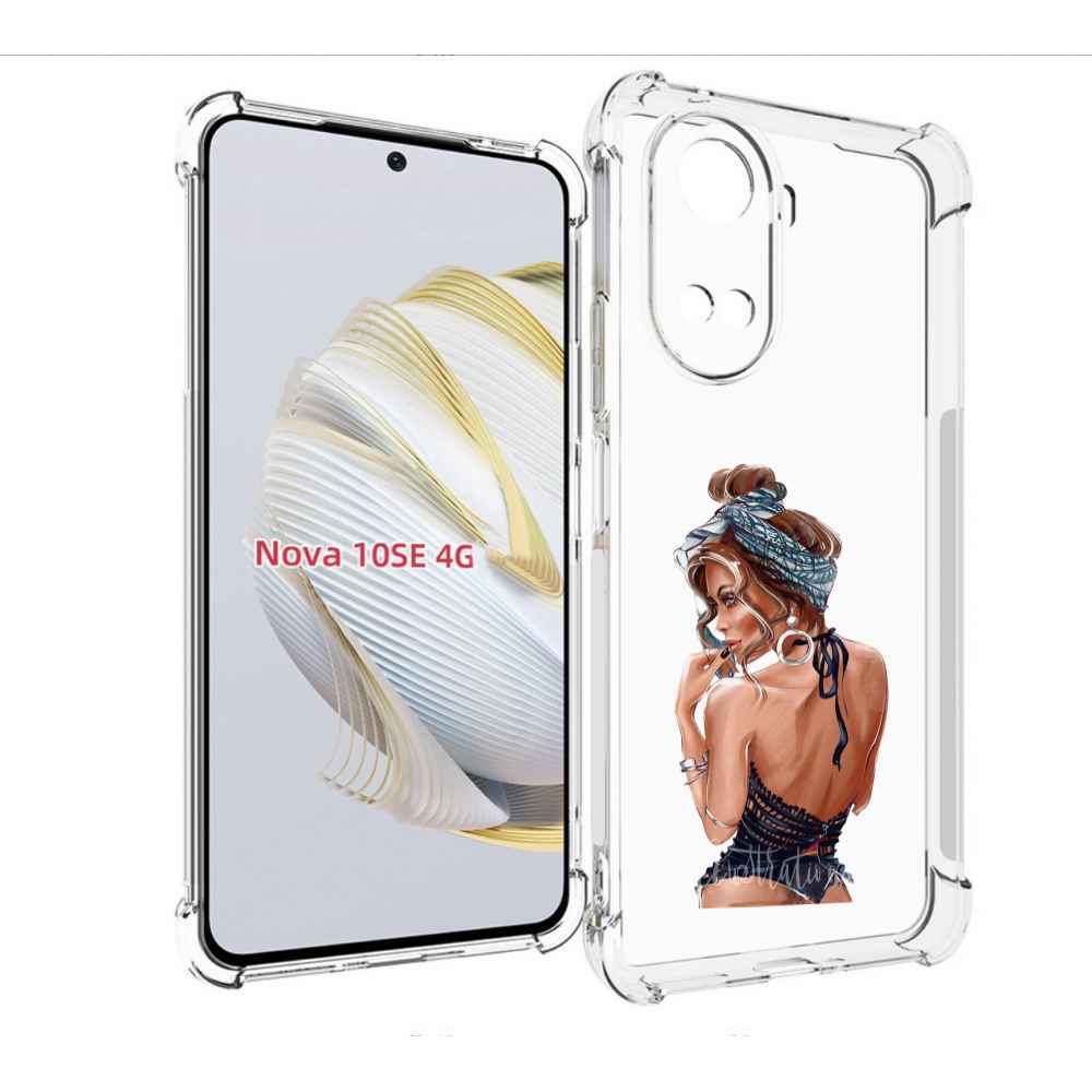 

Чехол MyPads Красивая-дама женский для Huawei Nova 10 SE, Прозрачный, Tocco