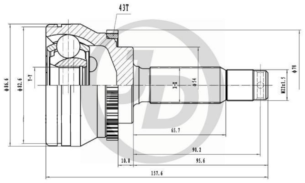 

JUST DRIVE JCT0072A ШРУС внешний ABS MI033A43