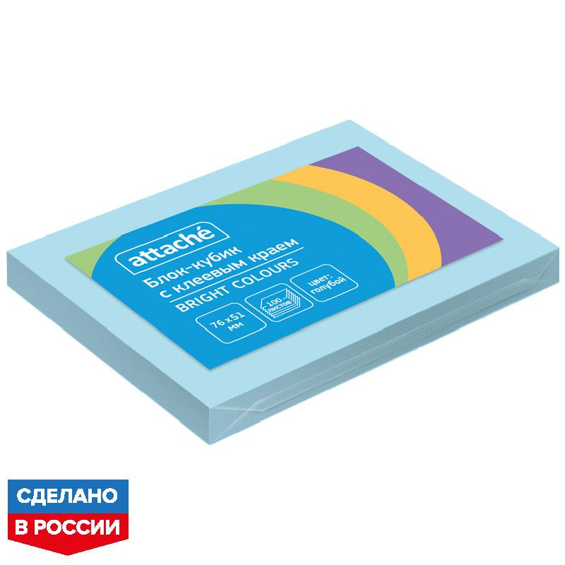 

Стикеры Attache Bright colours 1495397-6, с кл. краем, 76х51, голубой, 100 л., 6 штук