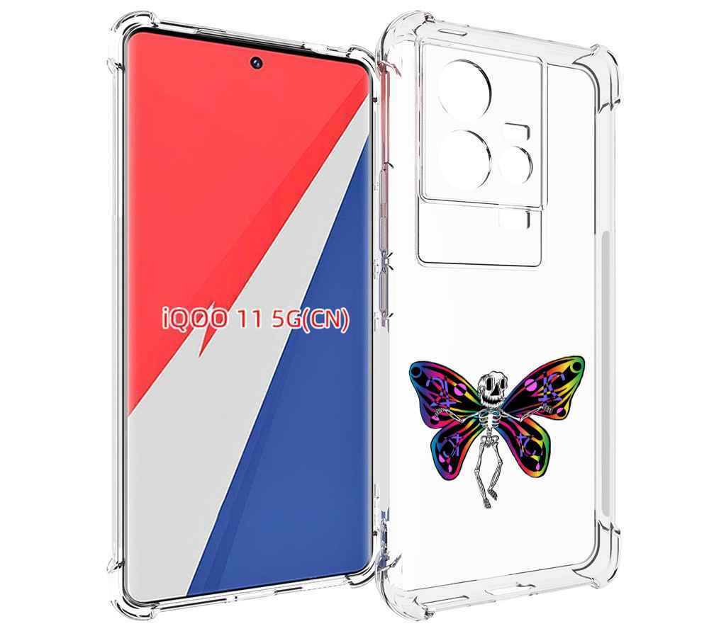 

Чехол MyPads эффект бабочки для Vivo iQOO 11, Прозрачный, Tocco