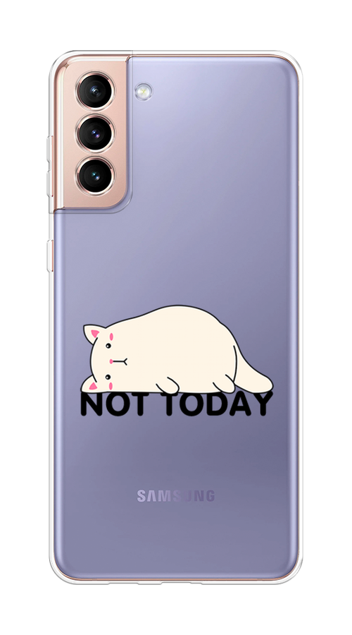 

Чехол на Samsung Galaxy S21 Plus "Cat not today", Белый;розовый;черный, 2102150-1