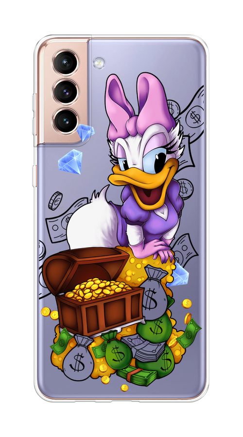 

Чехол на Samsung Galaxy S21 Plus "Rich Daisy Duck", Коричневый;белый;фиолетовый, 2102150-6