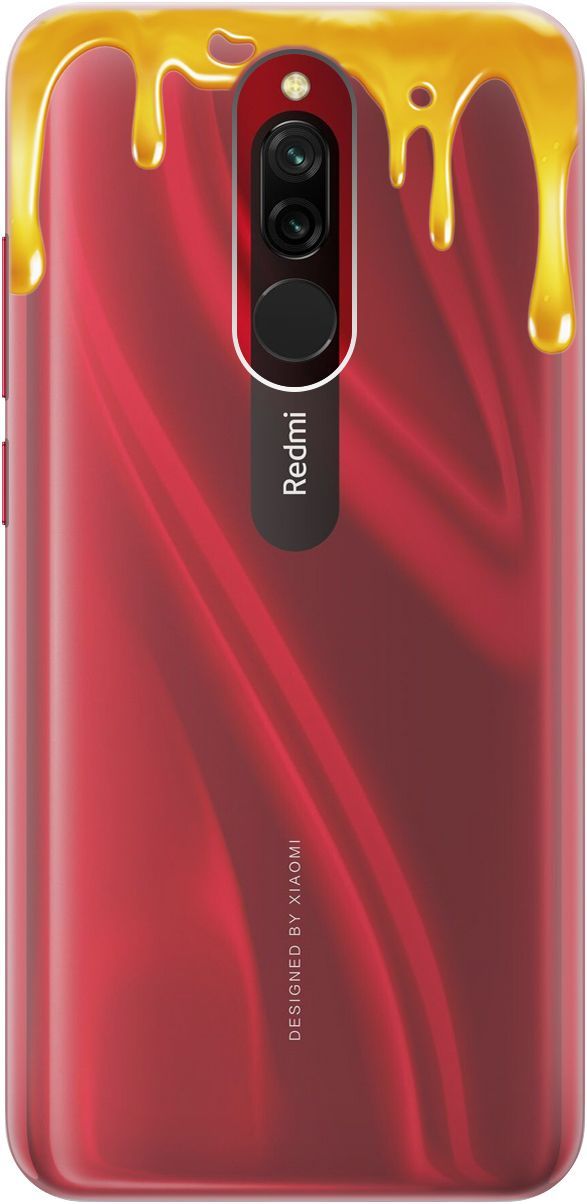

Силиконовый чехол на Xiaomi Redmi 8 "Honey" прозрачный, Прозрачный;желтый, 1838