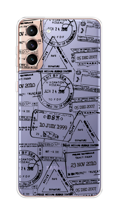 

Чехол на Samsung Galaxy S21 Plus Visa stamps 2, Белый;черный;серый, 2102150-2