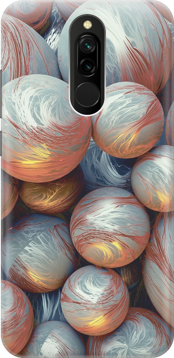

Силиконовый чехол на Xiaomi Redmi 8 "Серо-красные шары", Красный;серый, 2923