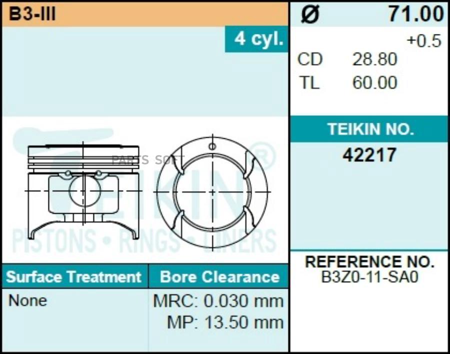 

Поршни TEIKIN 42217 STD