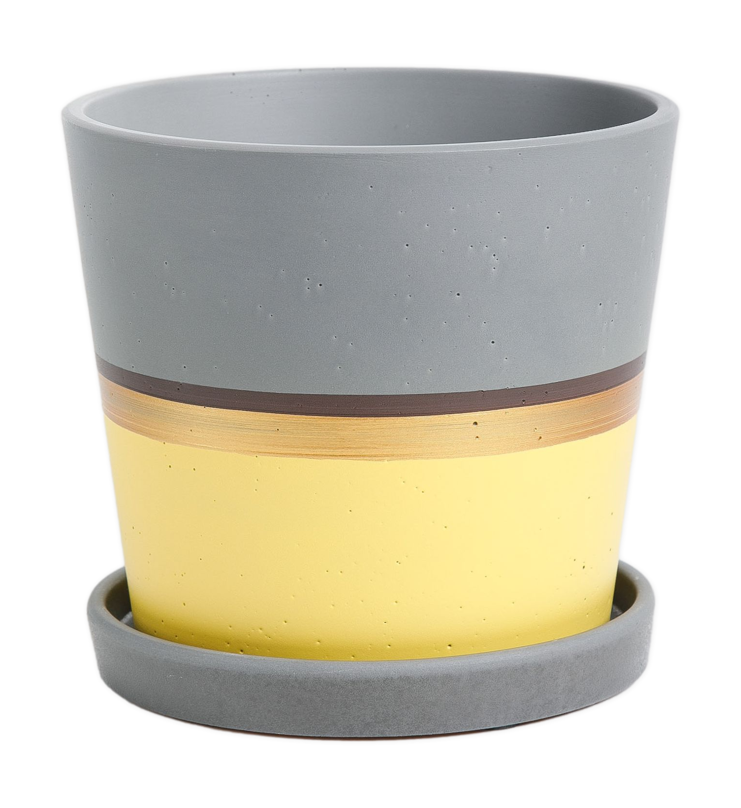 Цветочный горшок Miss Pots Лувр КБ-К2-164-02 1,2 л желтый серый 1 шт.