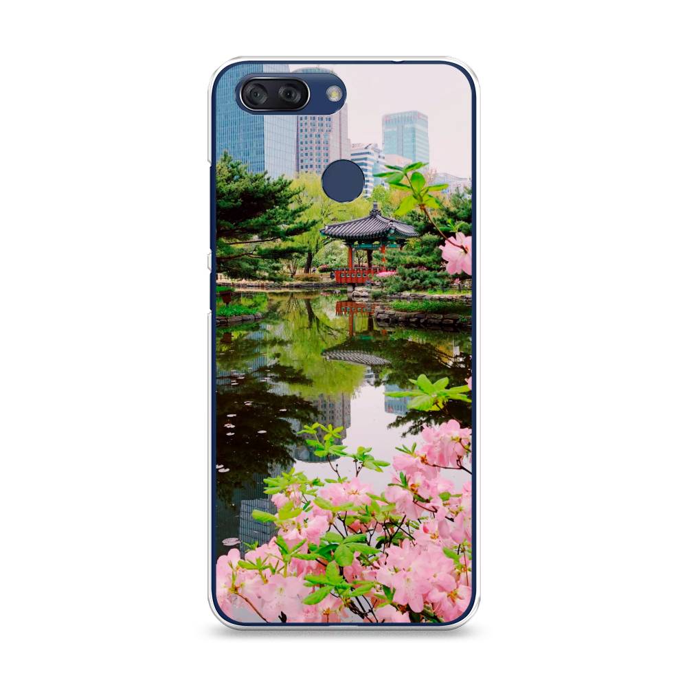 

Чехол на ZTE Blade V9 Vita Сакура возле озера, Зеленый;розовый;голубой, 132550-2