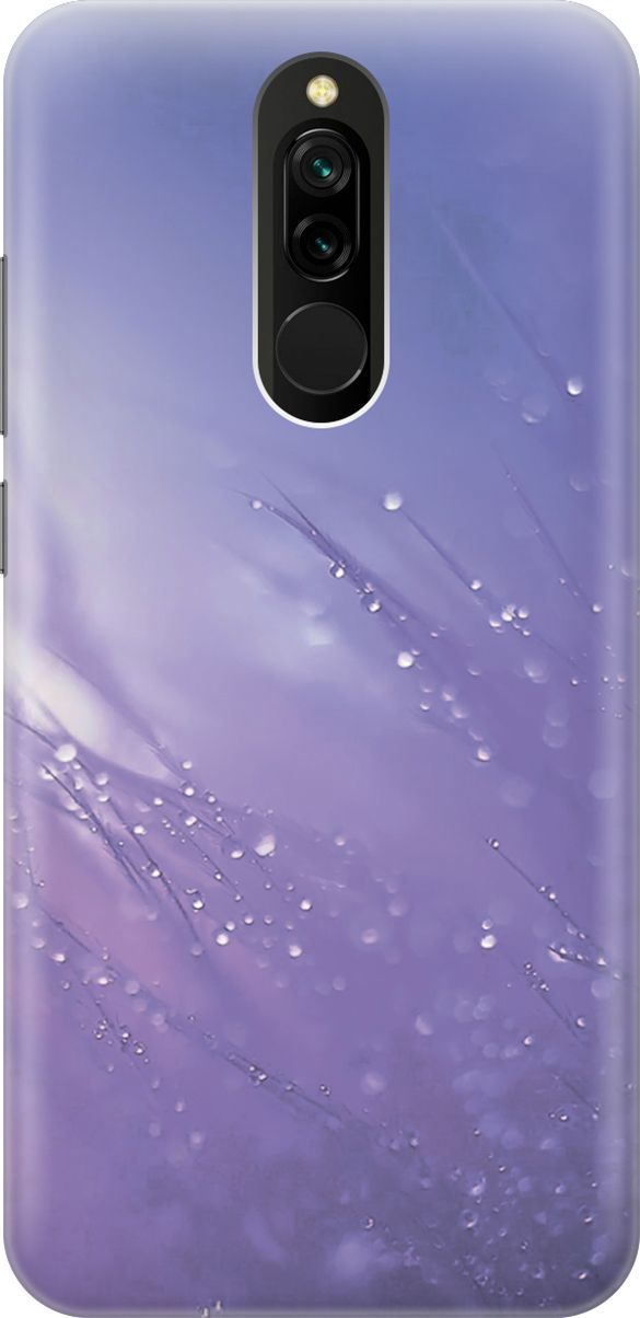 

Силиконовый чехол на Xiaomi Redmi 8 "Капли на синей траве", Белый;синий, 3559