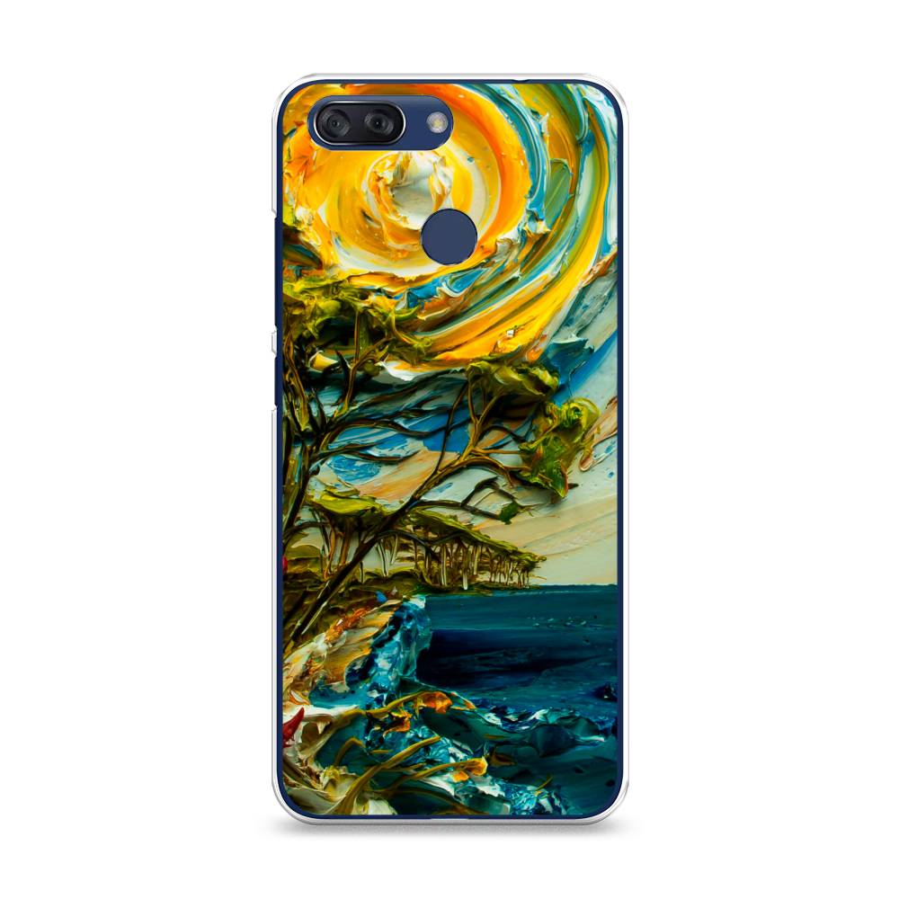 

Чехол на ZTE Blade V9 Vita "Солнце живопись", Желтый;синий, 132550-4