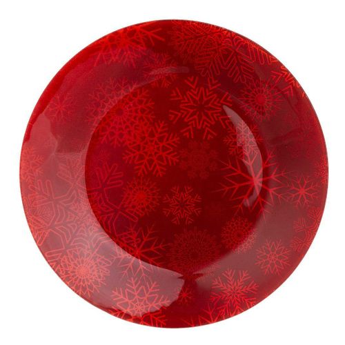 фото Тарелка десертная lefard новогодний калейдоскоп 20 см красная