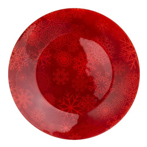 фото Тарелка десертная lefard новогодний калейдоскоп 25 см красная