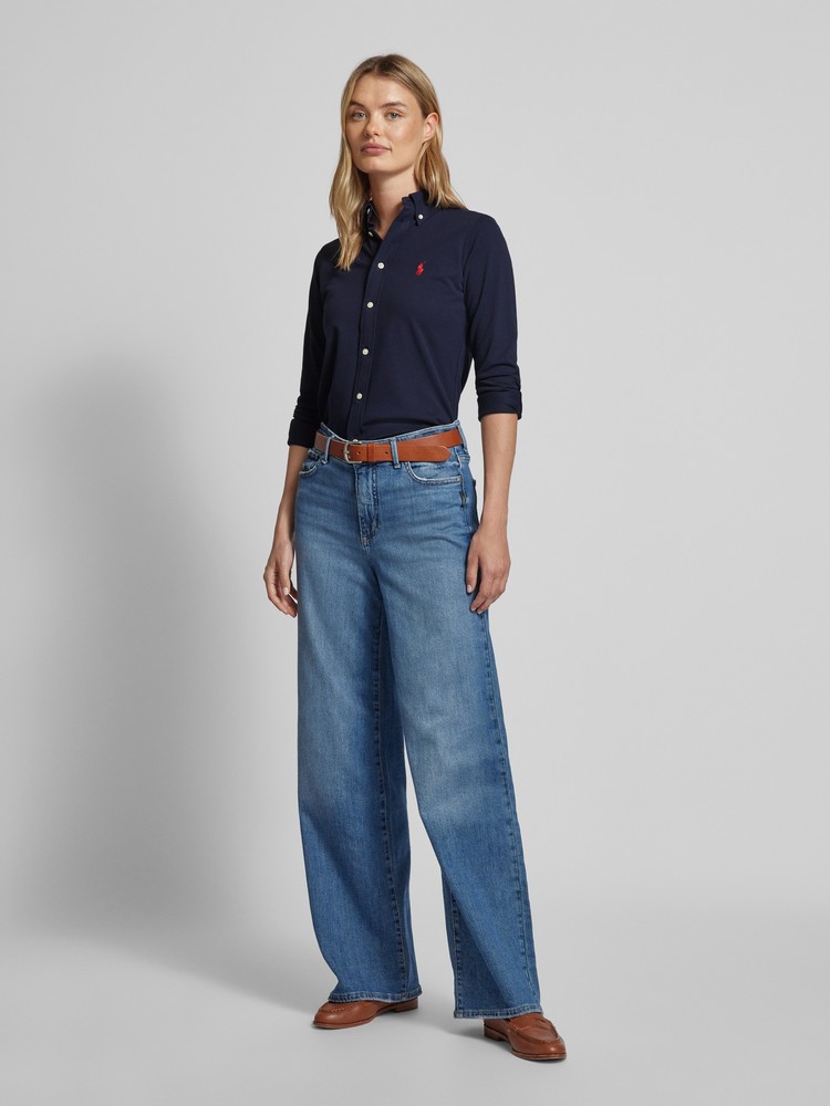 

Блуза женская Polo Ralph Lauren 211924258 синяя S, Синий, 211924258