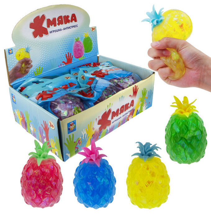 

Жмяка 1Toy Ананас, с цветными лентами, 7 см Т19340, Т19340