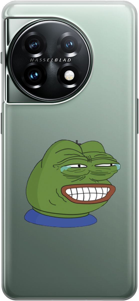 

Силиконовый чехол на OnePlus 11 с 3D принтом "Pepe the Frog" прозрачный, Прозрачный;зеленый, 159477