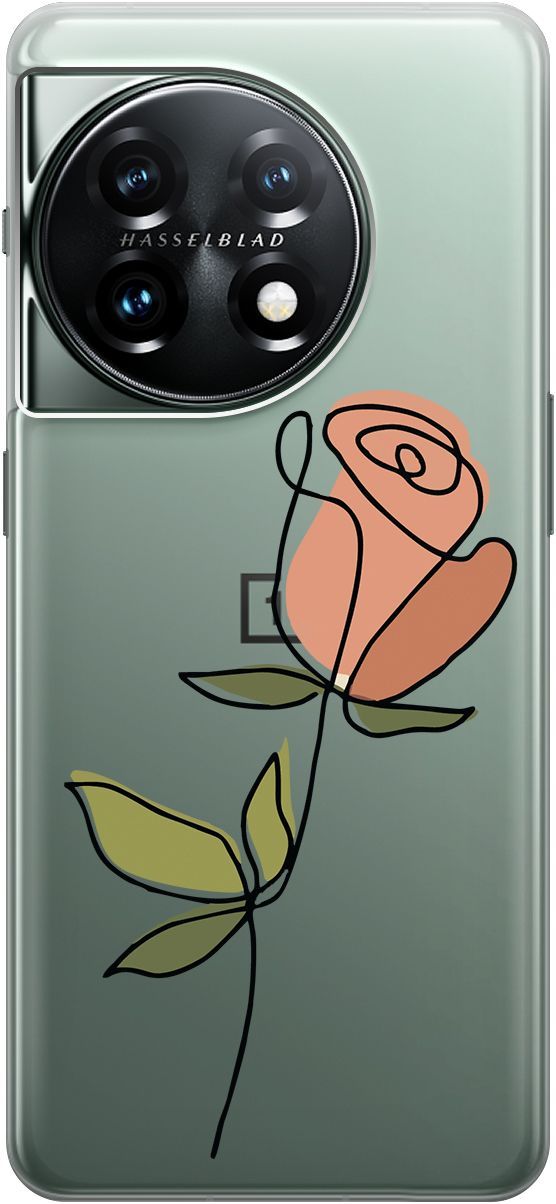 

Силиконовый чехол на OnePlus 11 с 3D принтом "Rose" прозрачный, Прозрачный;зеленый, 159477