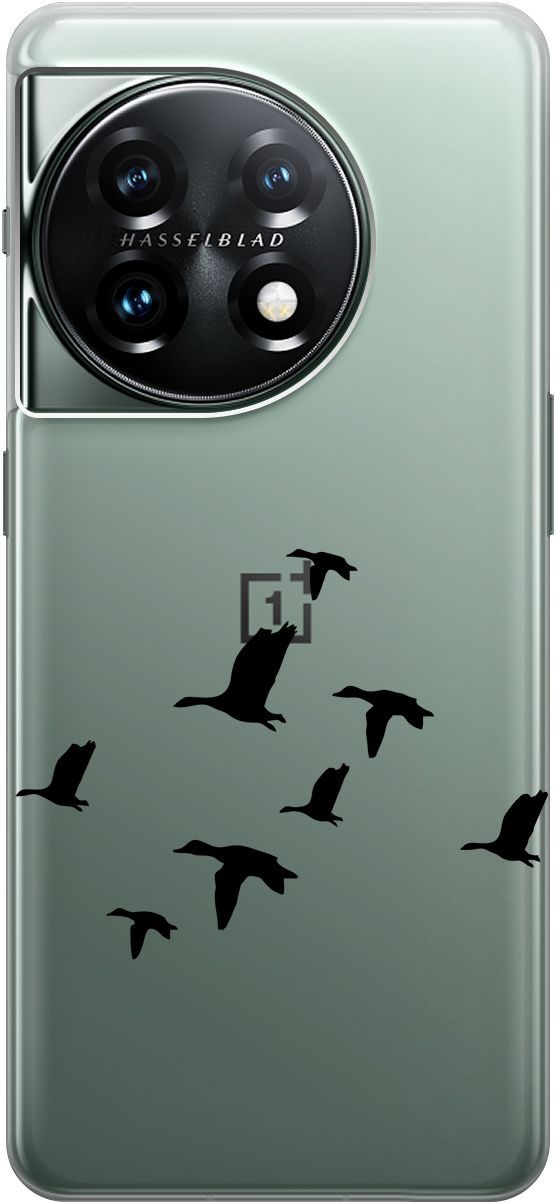 

Силиконовый чехол на OnePlus 11 с 3D принтом "Flock of Ducks" прозрачный, Прозрачный;черный, 159477