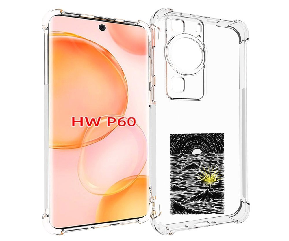 

Чехол MyPads маяк в черно белом море для Huawei P60, Tocco