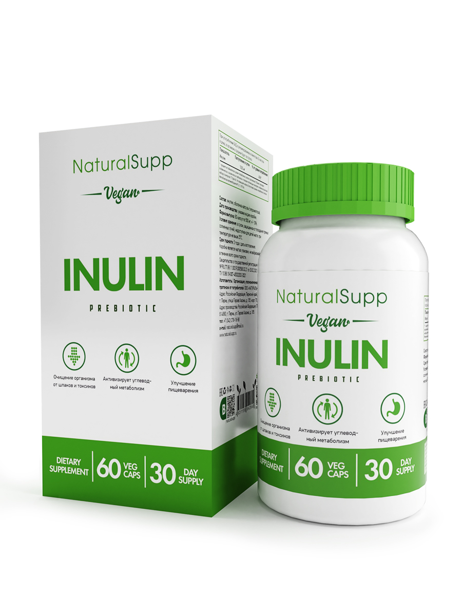 Купить Инулин NATURALSUPP Vegan Inulin 500 мг вегкапсулы 60 шт.