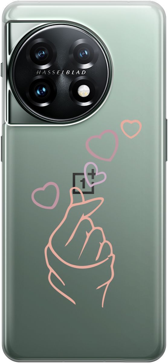 

Силиконовый чехол на OnePlus 11 с 3D принтом "K-Heart" прозрачный, Прозрачный;розовый, 159477