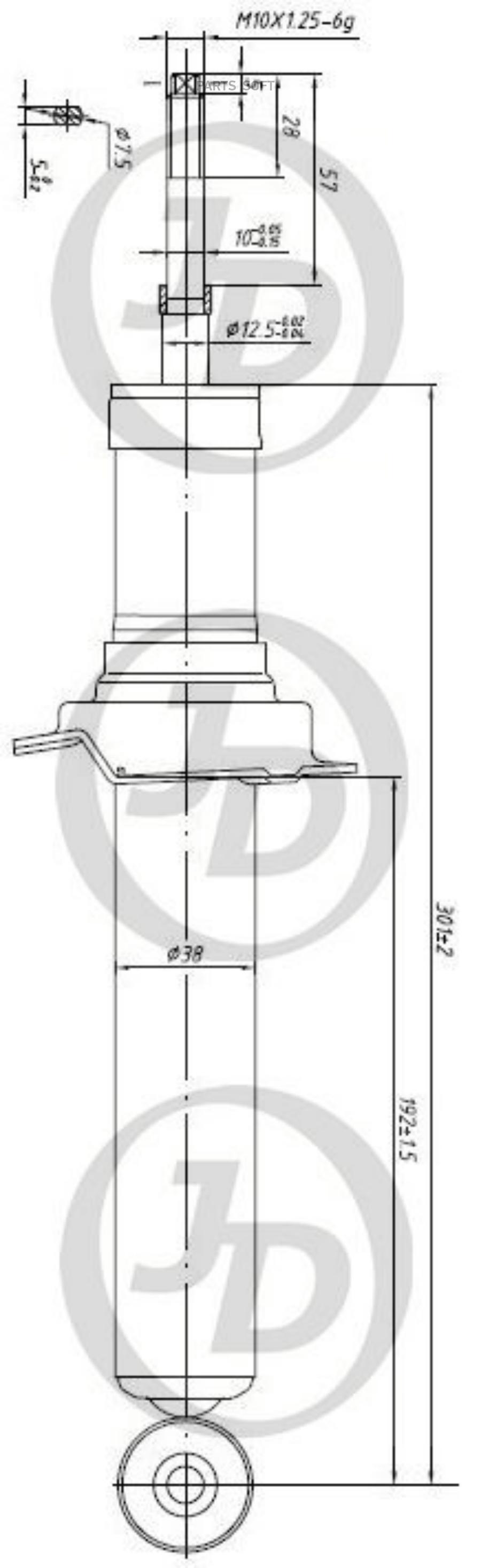 

Амортизатор Газомасляный Задний /341191/ Just Drive арт. JAA0040