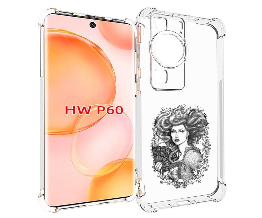 

Чехол MyPads медуза черно белый для Huawei P60, Tocco