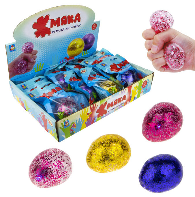 

Жмяка 1Toy Яйцо блестящее, со светом, 4,5х6 см Т19348, Разноцветный, Т19348