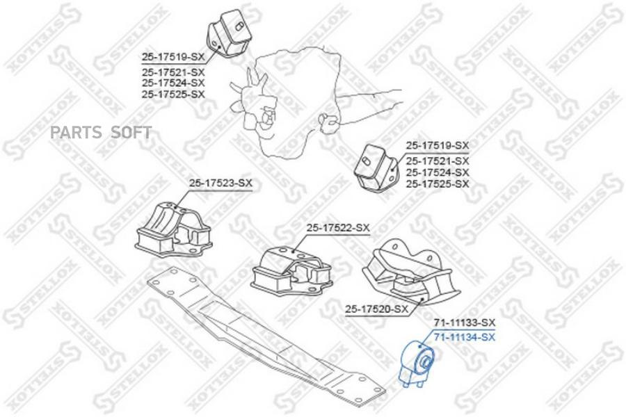

STELLOX Подушка раздатки STELLOX 7111134sx