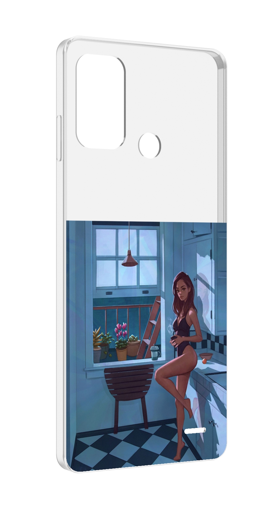 

Чехол MyPads девушка-на-кухне для ZTE Blade A52, Прозрачный, Tocco