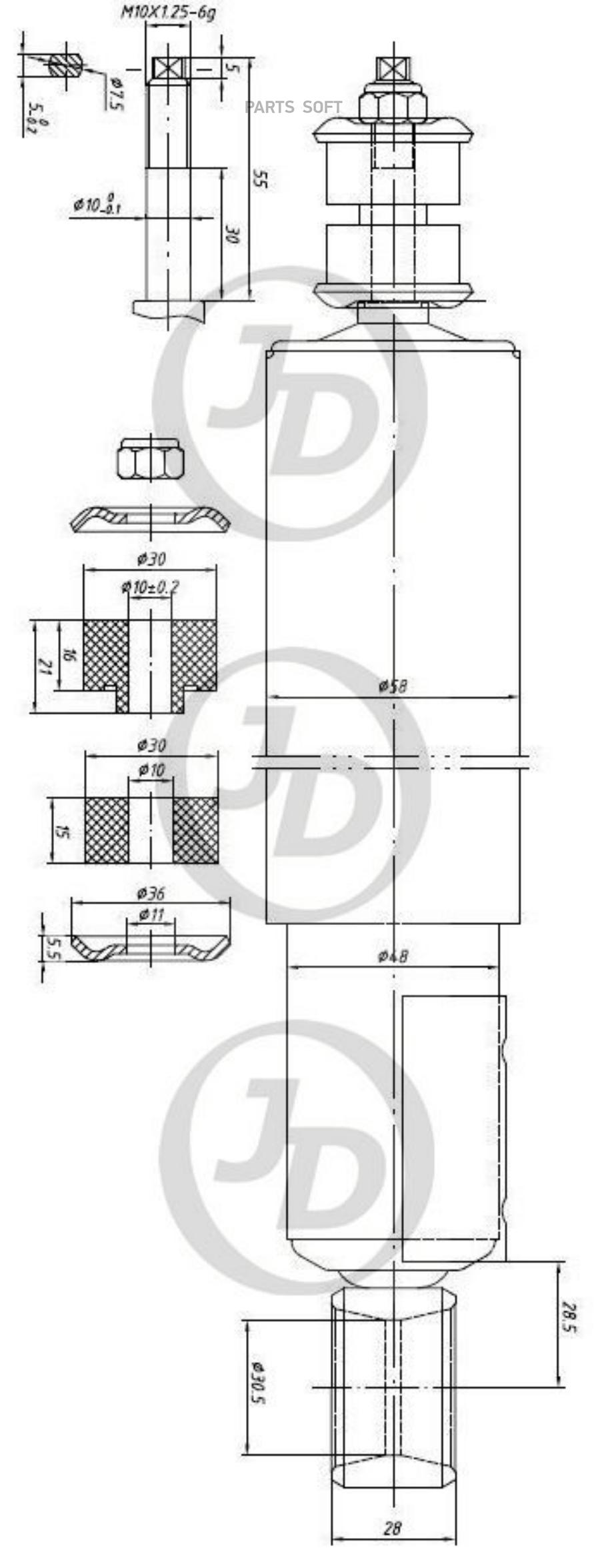 

Амортизатор Газомасляный Задний /344288/ Just Drive арт. JAA0112