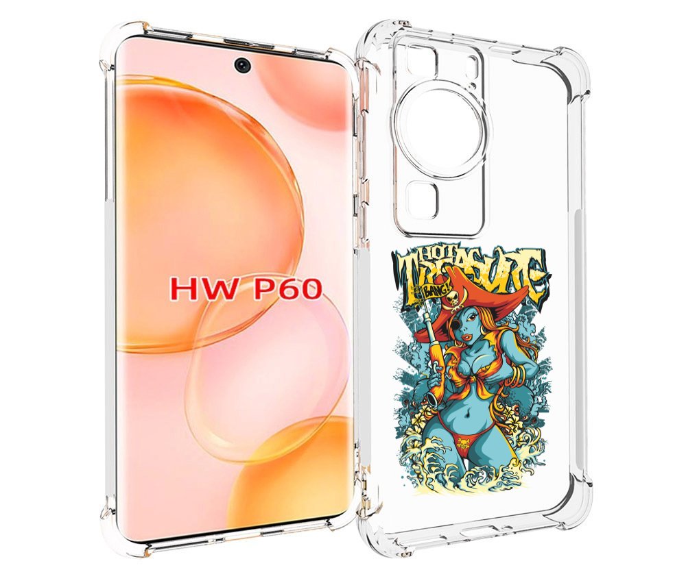 Чехол MyPads нарисованная синяя девушка комикс для Huawei P60