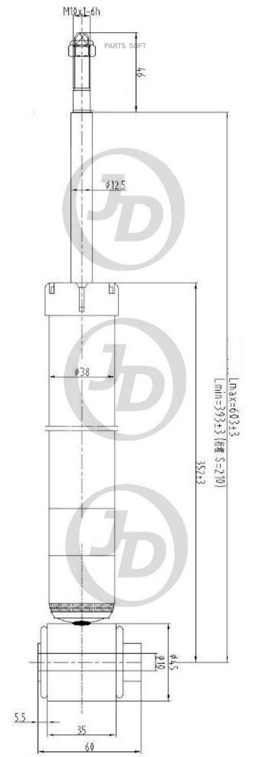 

Амортизатор Газомасляный Задний /343281/ Just Drive арт. JAA0253