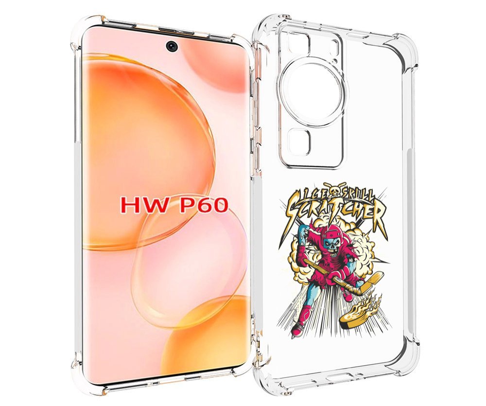 

Чехол MyPads нарисованный скелет хоккеист для Huawei P60, Tocco