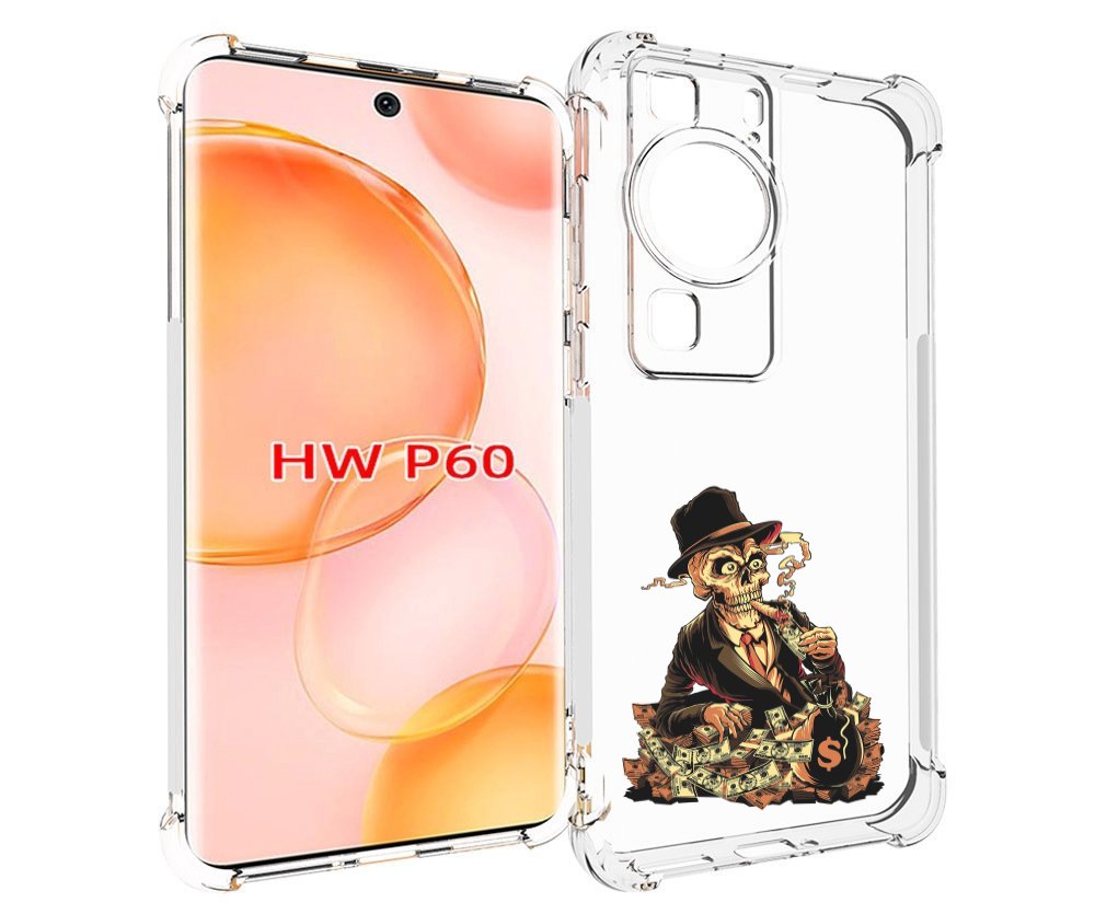 

Чехол MyPads нарисованный череп с сигаретой для Huawei P60, Tocco