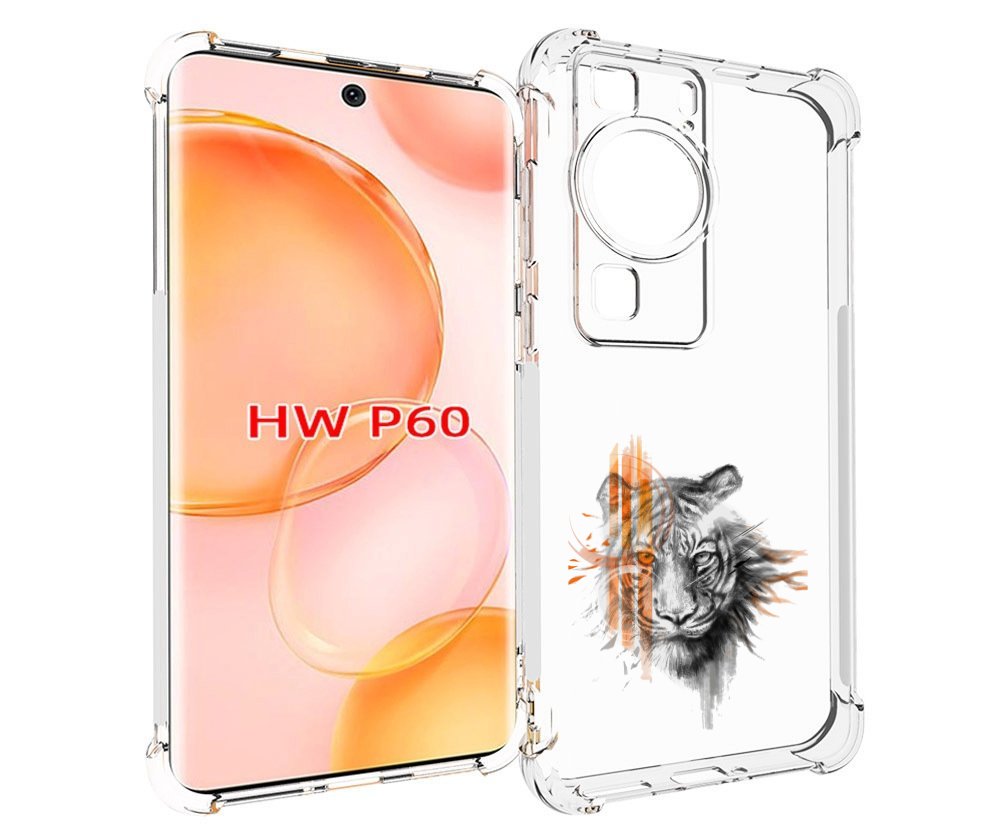 

Чехол MyPads огненный тигр для Huawei P60, Tocco
