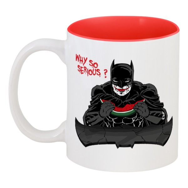 фото Кружка цветная внутри printio бэтмен (batman) 330 мл