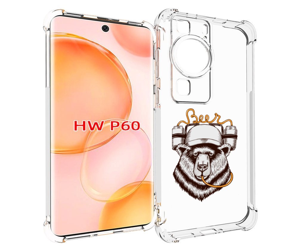 Чехол MyPads пивной медведь для Huawei P60