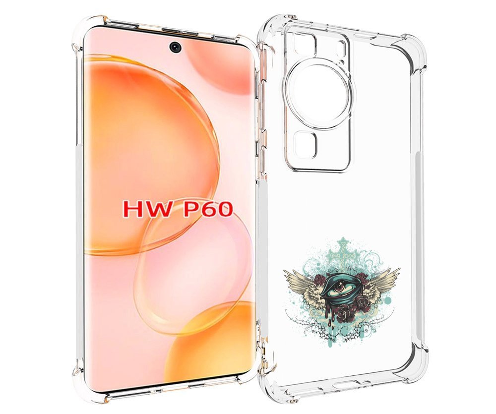 Чехол MyPads плачущий глаз с крыльями для Huawei P60