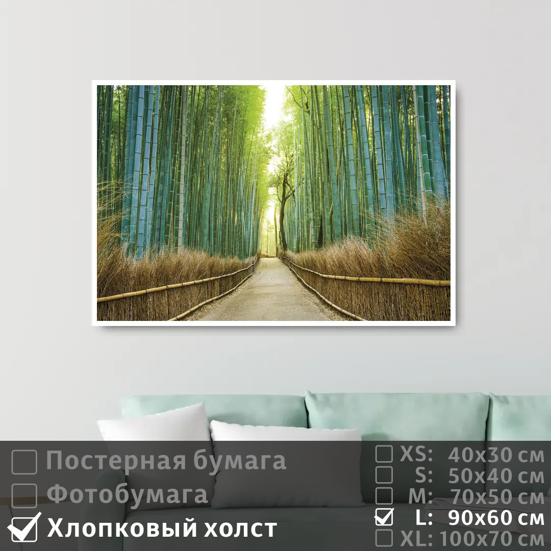

Постер на холсте ПолиЦентр Бамбуковый лес в японии 90х60 см, БамбуковыйЛесВЯпонии