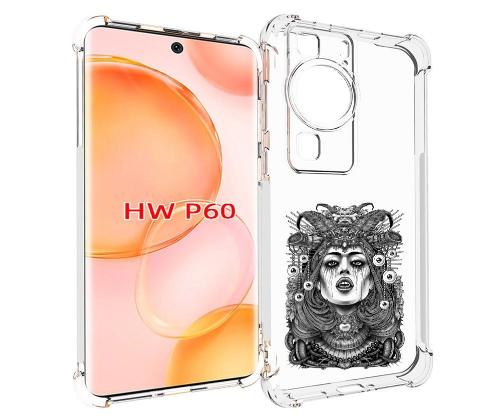 

Чехол MyPads портрет девушки черно белый для Huawei P60, Tocco