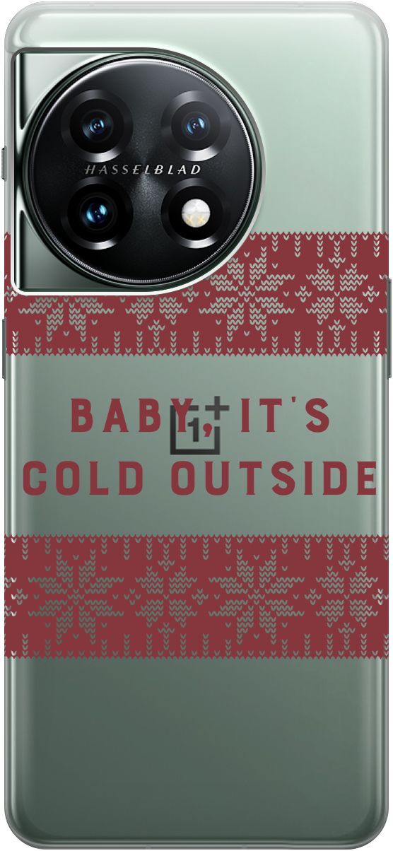 

Силиконовый чехол на OnePlus 11 с 3D принтом "It's Cold" прозрачный, Прозрачный;красный, 159477