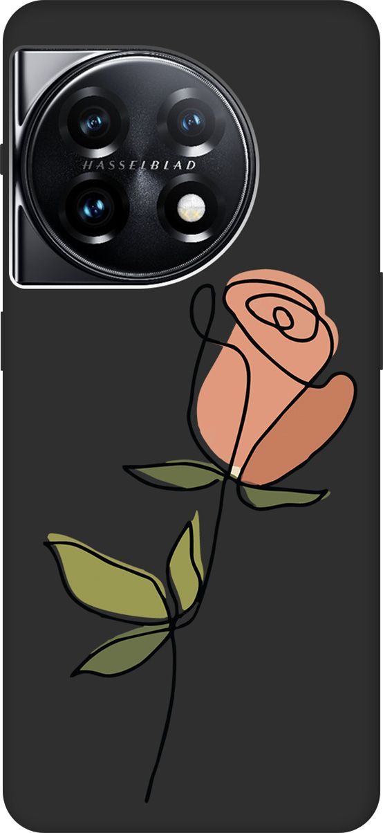 

Матовый Soft Touch силиконовый чехол на OnePlus 11 с 3D принтом "Rose" черный, Черный;зеленый, 159479