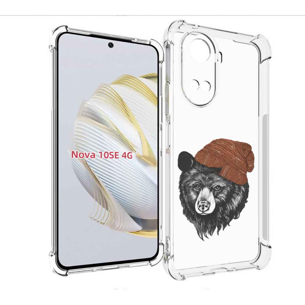 

Чехол MyPads Медведь в шапке 2 для Huawei Nova 10 SE, Прозрачный, Tocco