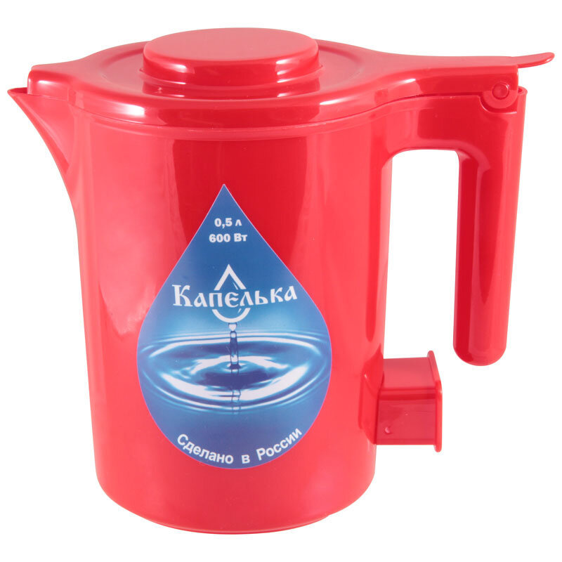 Чайник электрический Капелька 3909 0.58 л красный чайник электрический капелька пластик 0 5 л 600 вт бирюзовый