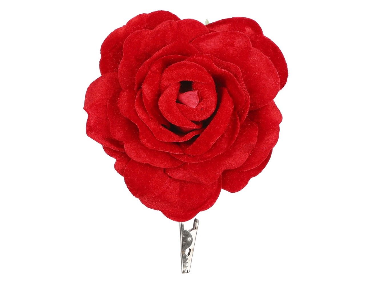 Елочная игрушка Edelman бархатная роза на клипсе 1075097 18 см 1 шт. красный